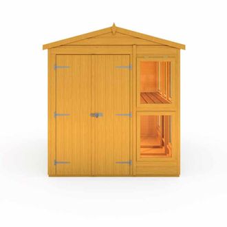 Shires Sun Hut 6 x 10 Feet Potting Shed - L298 x W185.8 x H214.6 cm in Brown