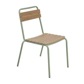 Oviala Silla de jard&iacute;n met&aacute;lica color verde