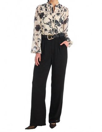 Allison New York Monica Button Down Blouse In Ivory/black