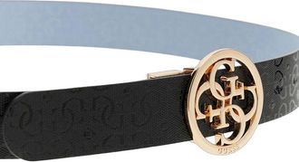Guess Womens Belt Black-Light Blue Polyester Accessories