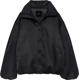 Anine Bing Cyrus Black Leather Oversized Jacket