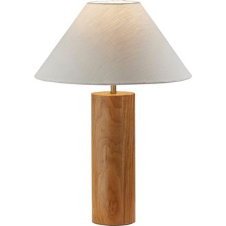Adesso Martin Table Lamp in Natural Oak With Antique Brass at Nordstrom