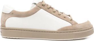 Emporio Armani Beige Leather Sneakers