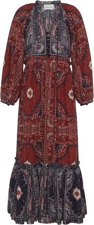 Cara Cara paisley-print tiered midi day dress