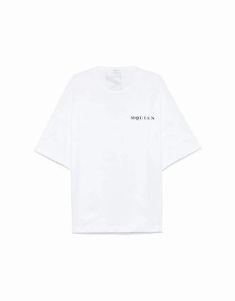 Alexander McQueen Alexander Mcqueen Mens Exploded Logo Over Fit T-shirt White - Size: 38