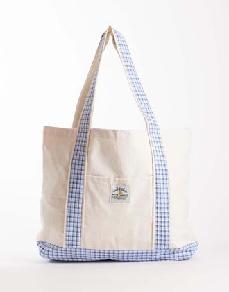 Rhythm Lola - Borsa shopping color crema a quadri-Bianco