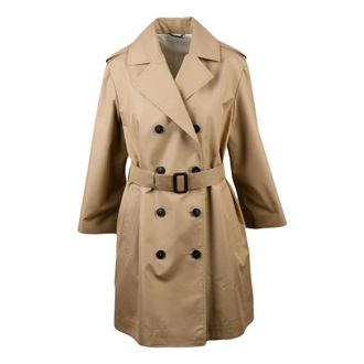 Max Mara Jassen, Dames, Beige, S, Katoen, Elodia Trenchcoat