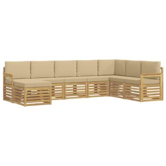 vidaXL Conjunto De Sof&aacute;s De Exterior 6 Pcs Blanco Y Beige Vidaxl