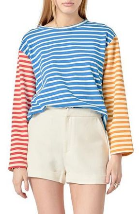 English Factory Stripe Colorblock Top in Blue Multi at Nordstrom Rack, Size X-Small