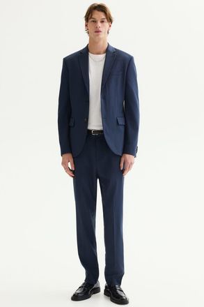 H&M Slim Fit Suit Trousers in Dark Blue at Nordstrom, Size 32