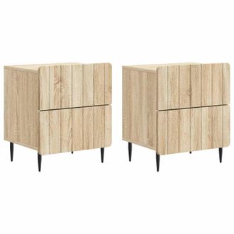vidaXL Armario De Noche 2 Pcs Roble Sonoma 43 X 34,5 X 49,5 Cm Vidaxl