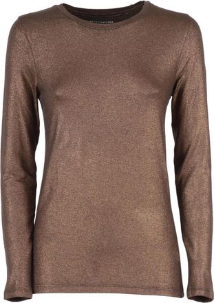 Majestic Filatures Rondgebreide trui - Dames - Ronde hals truien - Bruin - M - Truien & Vesten