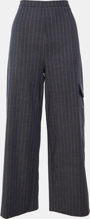 Ganni Ganni Grey Striped Crepe Trousers