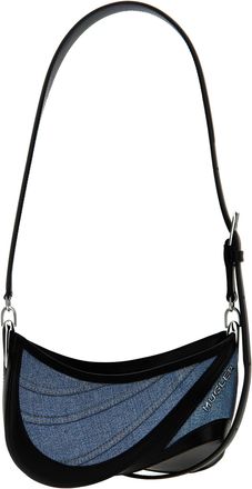 MUGLER Womens Small blue Spiral Curve 01 Shoulder Bag