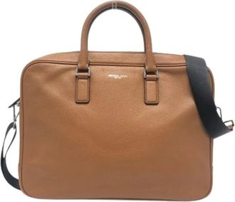 Michael Kors Pre-owned Aktetas - Heren - Vintage Handtas - Bruin - ONE Size - Leer - Vintage