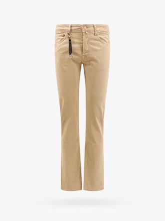 Incotex Stretch cotton trouser with back suede logo patch - INCOTEX - gender_Man