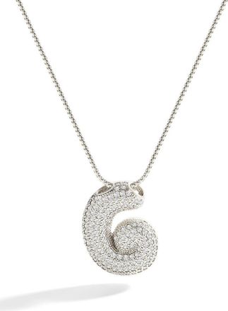 Mint & Lily Pave Bubble Initial Necklace in Silver /Letter G at Nordstrom