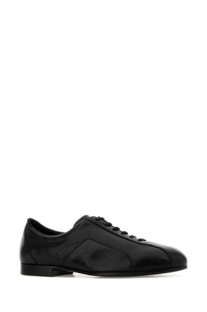 Jil Sander Mens Black Leather Hamburg Lace-Up Shoes Scarpe Stringate
