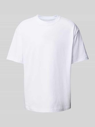 Weekday Oversized T-Shirt mit geripptem Rundhalsausschnitt in Weiss, Gr&ouml;&szlig;e XS