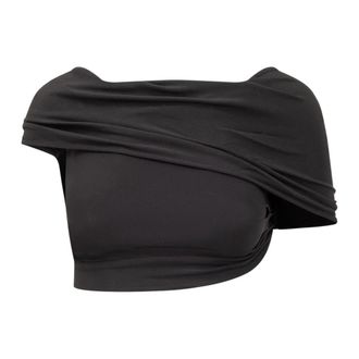 Casablanca Crepe Draped Crop Top - Dames - Tops zonder mouwen - Zwart - L - Tops
