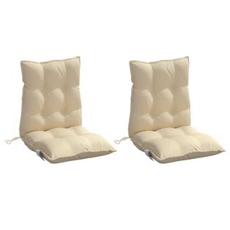 vidaXL Cojines Para Silla Con Respaldo Bajo 2 Uds Tela Oxford Beige Vidaxl