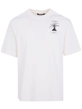 Jacquemus Blue Graphic Print Cotton T-Shirt