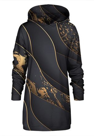 Mr. Gugu & Miss Go Black and Gold Oversize hoodiejurk