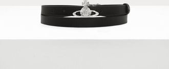 Vivienne Westwood Small Orb Buckle Belt Vacchetta Leather Black One Size Women