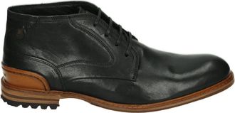 Floris Van Bommel Zwarte Casual Leren Schoenen - Heren - Veterlaarzen - Zwart - 40 1/2 EU - Leer - Schoenen