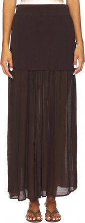 Line & Dot Rhone Mix Media Skirt In Espresso