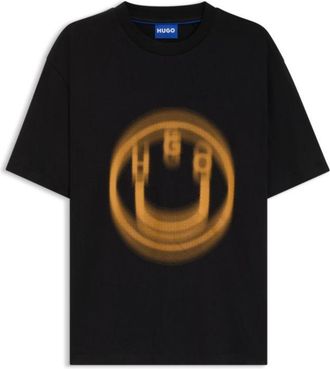 HUGO BOSS All-gender T-shirt with blurred logo print