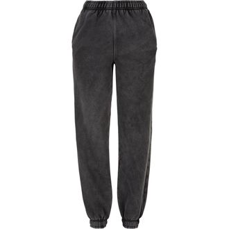 Urban Classics Dames/Dames Stone Wash Hoge Wijdte Sweatbroek (Zwart)