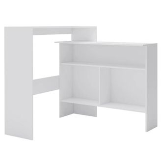 Berkfield Home Bar Table with 2 Table Tops White 130x40x120 cm | Size: 130 x 40 x 120 cm