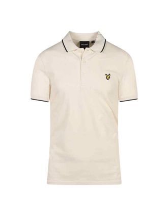 Lyle & Scott Womens Lyle & Scott Tipped Collar Chalk Polo Shirt - Tan - Size: 18/16