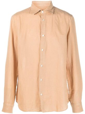 Peuterey plain linen shirt - Neutrals