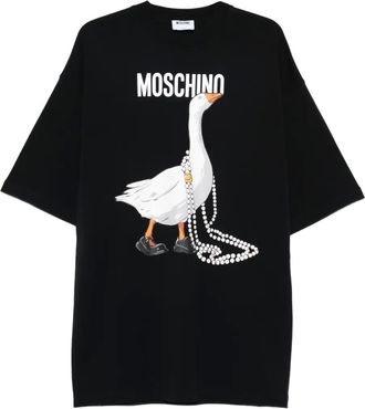 Moschino Abito corto con stampa - Nero