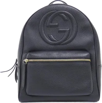Gucci Black Leather Backpack (Pre-Owned)