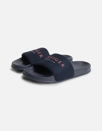 Tommy Hilfiger Mens Tommy Hilfiger Hilifger Neoprene Mens Pool Slides - Desert Sky - Blue/Black - Size: 10.5
