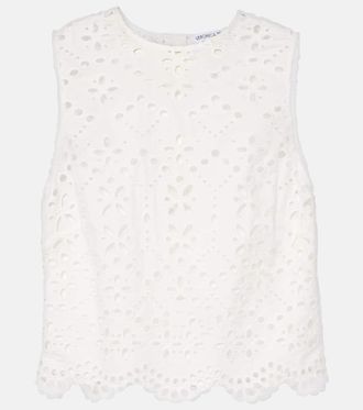 Veronica Beard Adelyn broderie anglaise cotton top