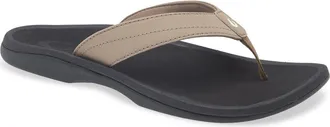 Olukai Ohana Flip Flop in Warm Taupe/black at Nordstrom, Size 11