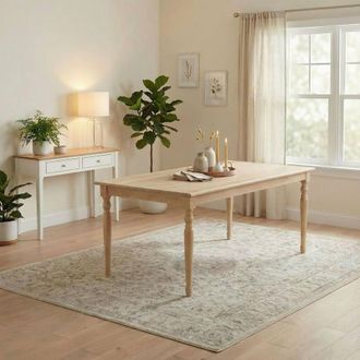Furniturebox Aalto Rectangle White Oak Wood 6-8 Seater Dining Table in Light Brown