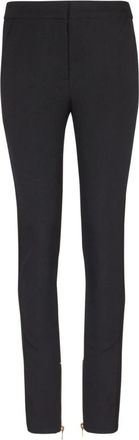 Balmain Zipped Slim-Fit Grain de Poudre Broeken - Dames - Slim Fit Broeken - Zwart - M - Wol - Broeken