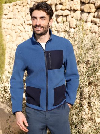 Catamaran Fleecejacke CATAMARAN, Herren, Gr. 44/46, blau (jeansblau), 100% Polyester, Einsatz:100% Polyester, unifarben, Jacken Fleecejacke