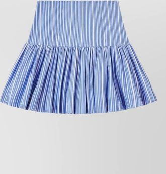 Ganni striped high-rise bubble-hem organic cotton mini skirt