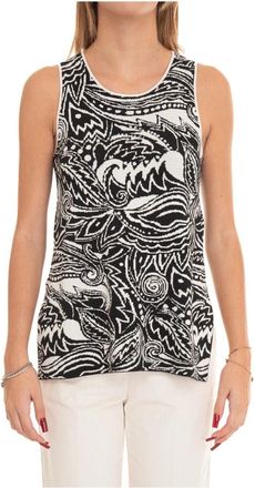Max Mara Carmine Top - Dames - Tops zonder mouwen - Zwart - S - Polyester - Tops