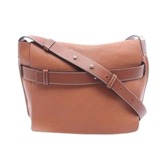 Loewe Pre-owned Cross Body Bags, male, Brown, Size: ONE SIZE Pre-owned Leather Shoulder Bag