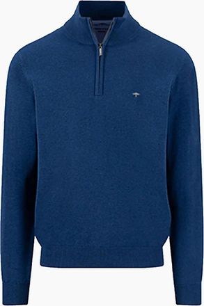 Fynch-Hatton Mens FYNCH-HATTON TROYER HALF ZIP KNITWEAR MIDNIGHT - Navy - Size: 42