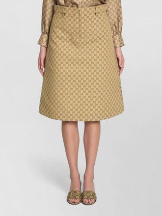 Gucci gg canvas a line knee skirt