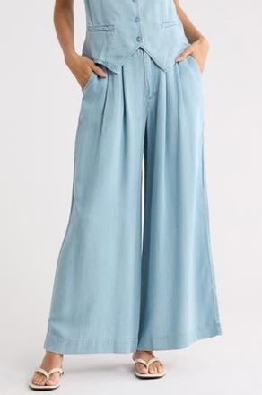 Young Fabulous & Broke Calvin Crop Wide Leg Trousers in Indigo Pale Blue Wash at Nordstrom Rack, Size X-Small