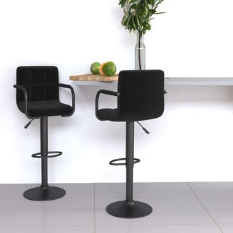 vidaXL Taburetes De Cocina 2 Unidades Tela Negro Vidaxl